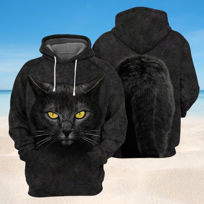 Cat Loves Darkness Art – 3D Hoodie