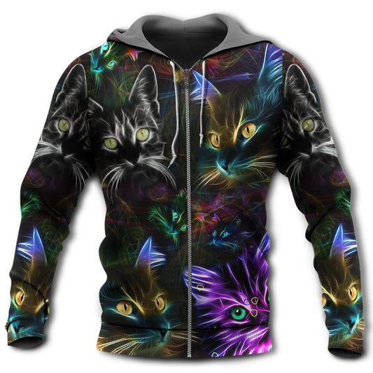 Cat Neon Glow Style - 3D Hoodie