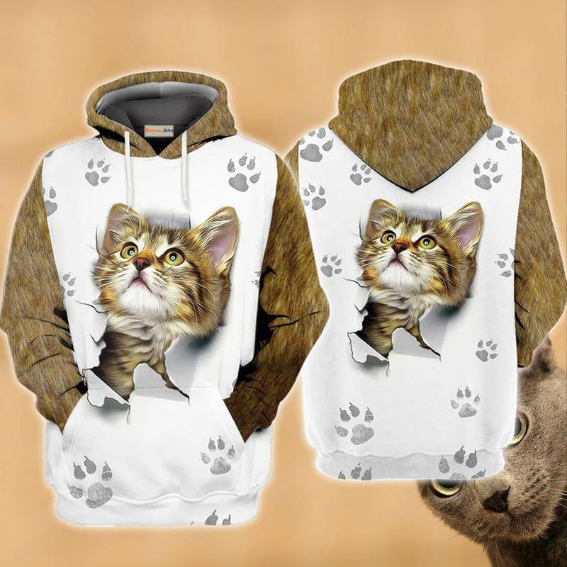 Cats Happiness All Life Art – 3D Hoodie