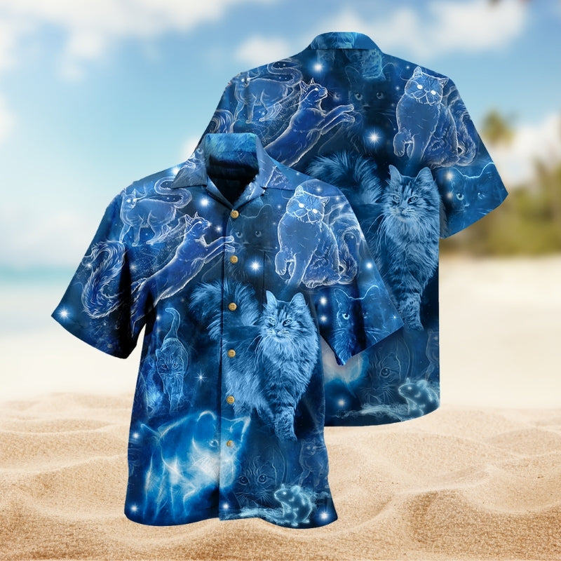 Cats Love Blue Neon Limited Edition – Hawaiian Shirt