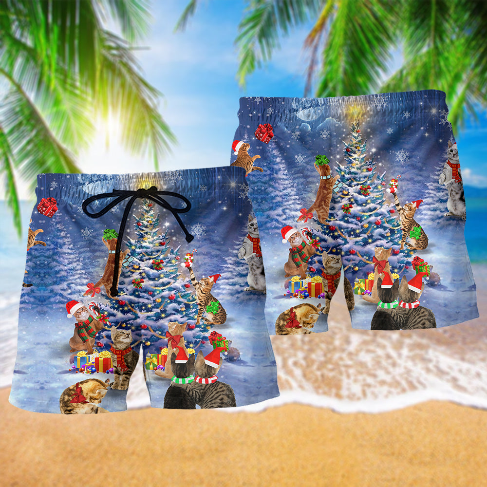 Cats Love Christmas Joy – Beach Short
