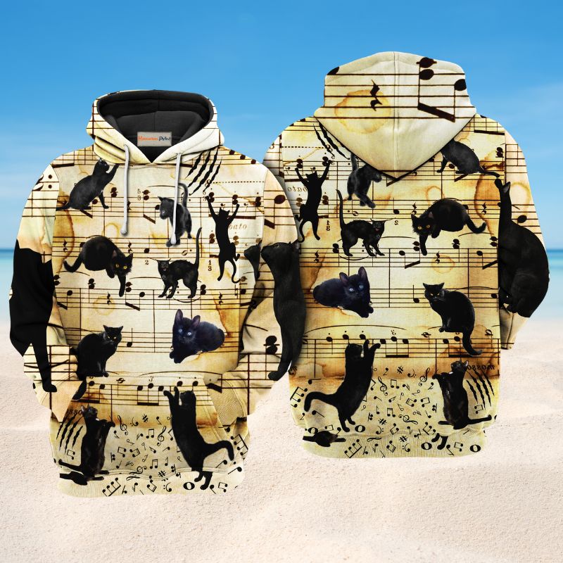 Cats Love Music Cute Art – 3D Hoodie