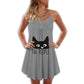 Cats Love Artistic Style – Women's Summer Sleeveless V-Neck Camisole Dress