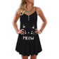 Cute Cat Summer Vibes – Women's Summer Sleeveless V-Neck Camisole Dress