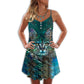 Cool Cat Summer Vibes – Women's Summer Sleeveless V-Neck Camisole Dress