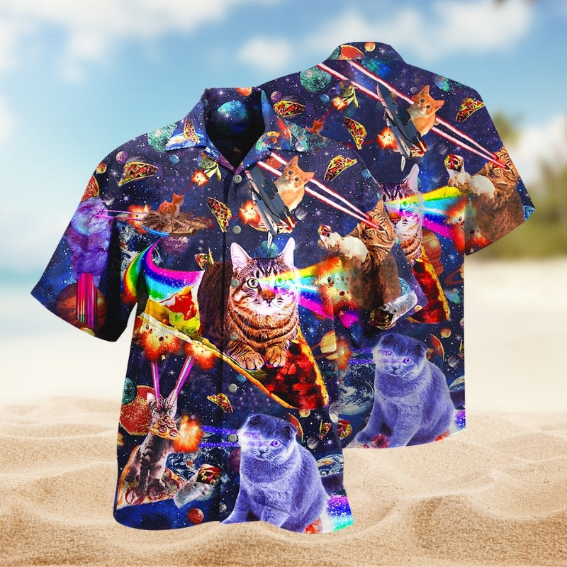 Cats Ride Food In Space Limited Edition – Hawaiian Shirt