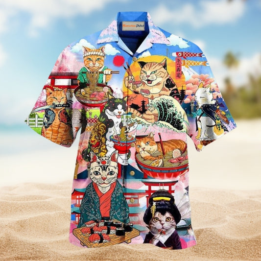 Cats Samurai With Ramen Limited Edition – Hawaiian Shirt