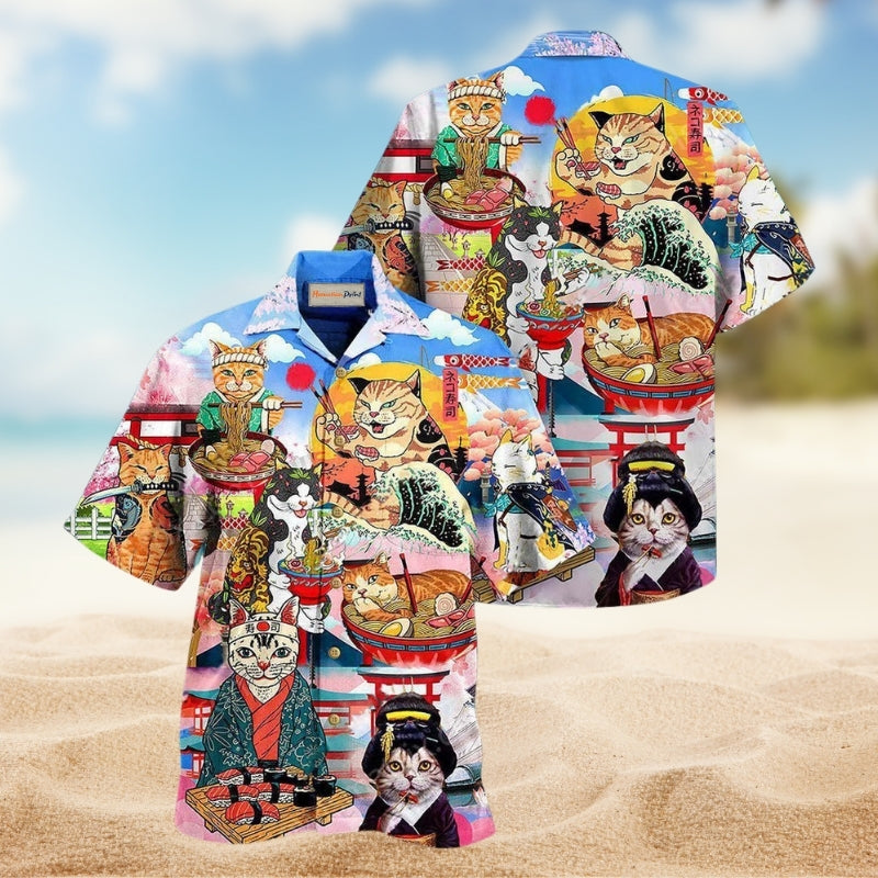 Cats Samurai With Ramen Limited Edition – Hawaiian Shirt