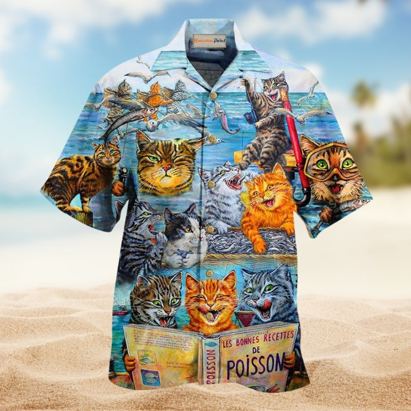 Cats Taught Man To Fish And Bring It To Them Limited Edition – Hawaiian Shirt