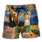 Dreamy Cat Starry Quote Art – Beach Short