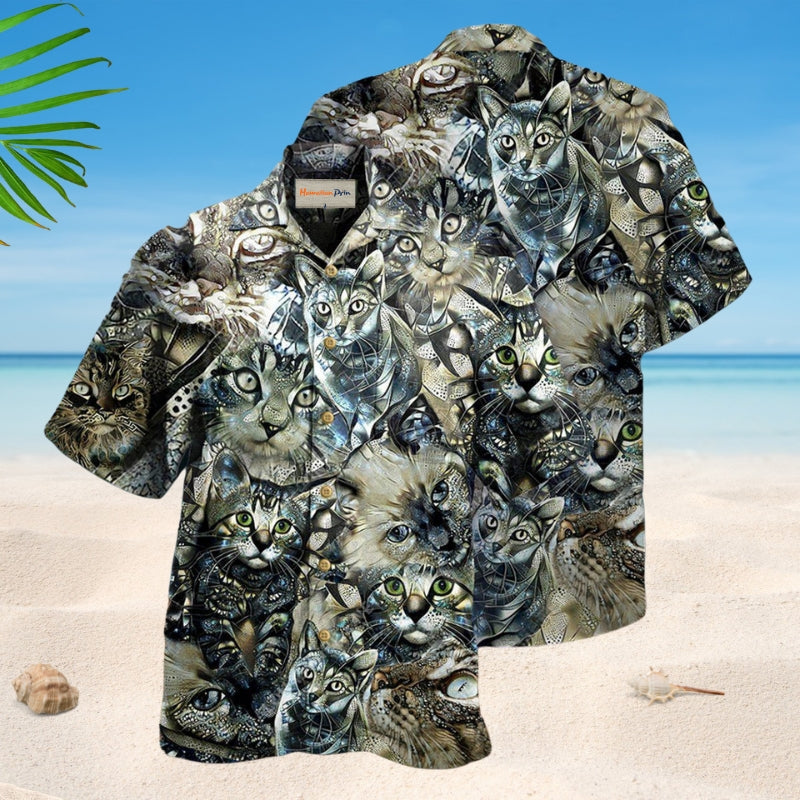 Cats Vintage Neutral Flower Style – Hawaiian Shirt