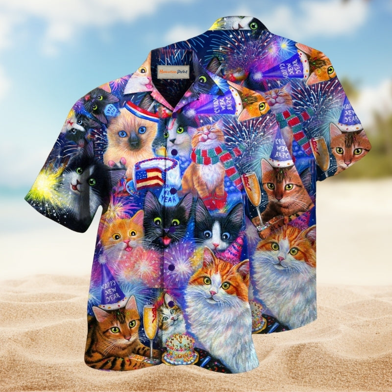Cats Wish You Happy New Year Limited Edition – Hawaiian Shirt