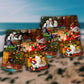 Christmas Cat With Toy Train Art – Beach Short