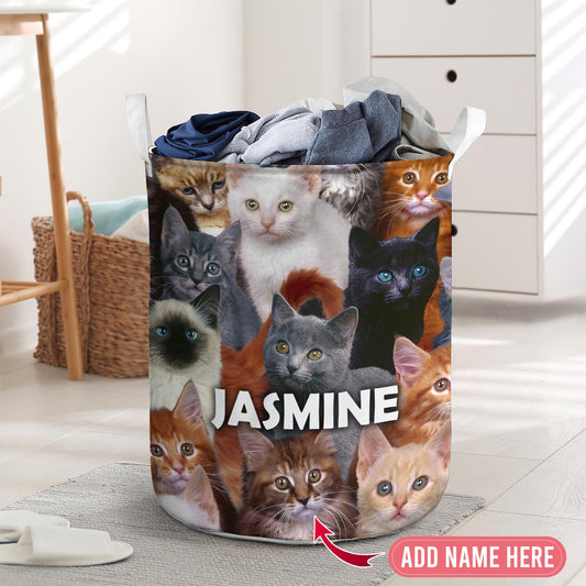 Lovely cat little kitten personalized - Laundry basket - LAUB03TNH020322 - Owls Matrix LTD