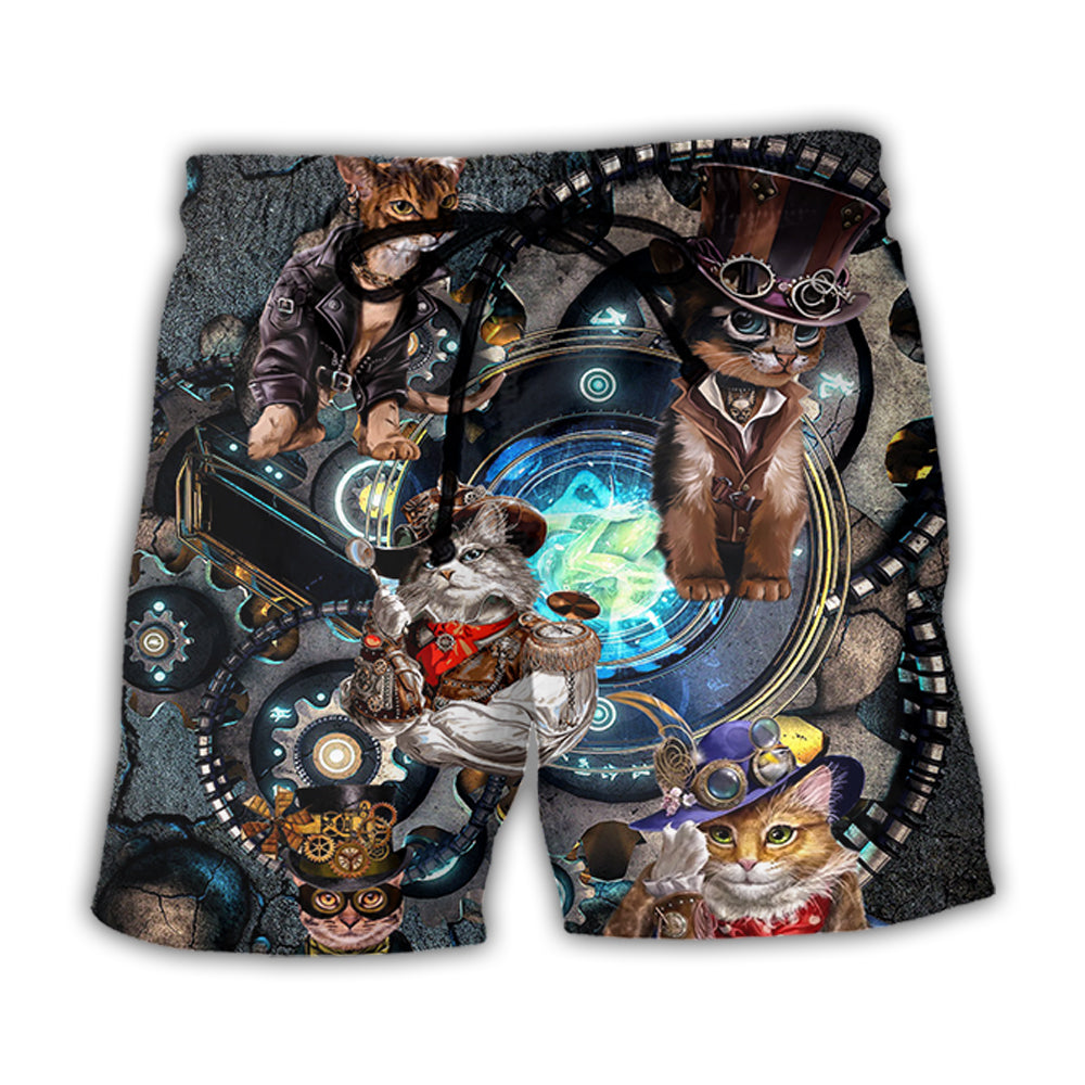 Cat Mechanic Cool Workshop Style – Beach Short