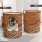 Caucasian Shepherd Dog Rattan Teaxture - Laundry Basket - Owls Matrix LTD