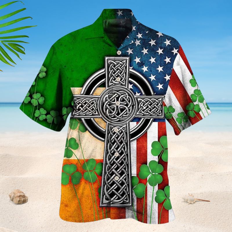 Celtic Cross Irish Saint Patrick Style – Hawaiian Shirt