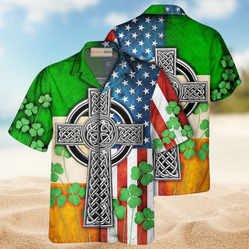 Celtic Cross Irish Saint Patrick Style – Hawaiian Shirt