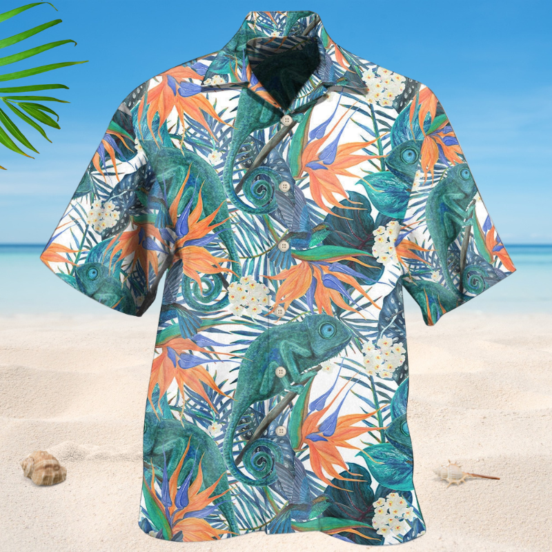 Chameleon Tropical Floral Style – Hawaiian Shirt