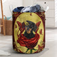 Dachshund Charming Rose Butterfly - Laundry Basket - Owls Matrix LTD