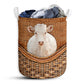 S: 17.72”x13.78” (45x35 cm) Charolais Cow Rattan Teaxture - Laundry Basket - Owls Matrix LTD