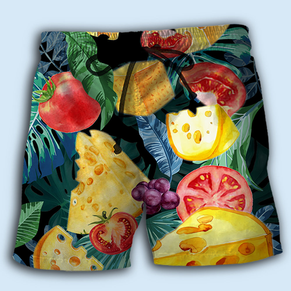 Cheese Tropical Life Graphic – Beach Short