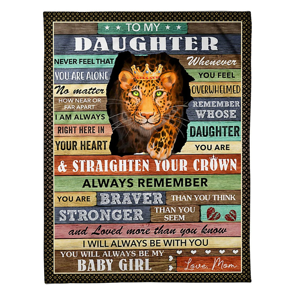Cheetah Never Feel You Are Alone Panther Mom To Daughter 50 x 60 Inch Flannel Blanket For Cozy Bedroom And Sofa Decor