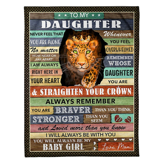 Cheetah Never Feel You Are Alone Panther Mom To Daughter 50 x 60 Inch Flannel Blanket For Cozy Bedroom And Sofa Decor