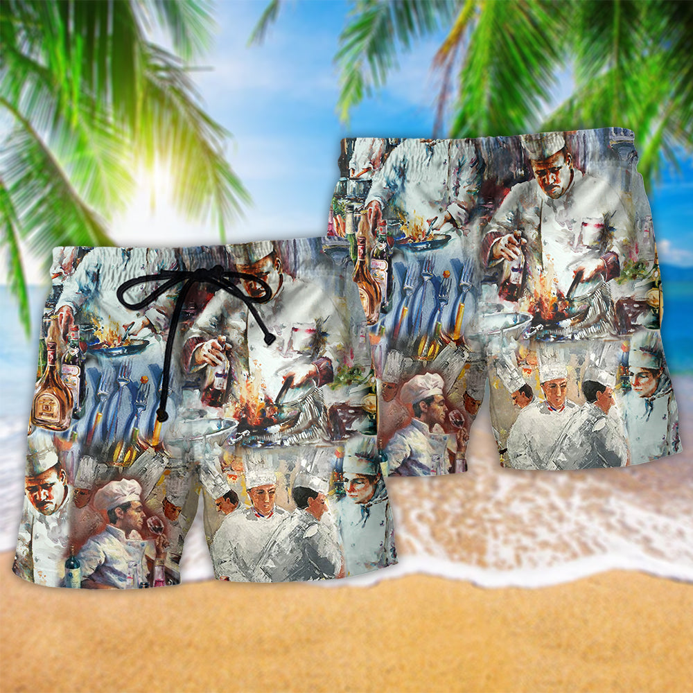 Chef Magic With Knives – Beach Short