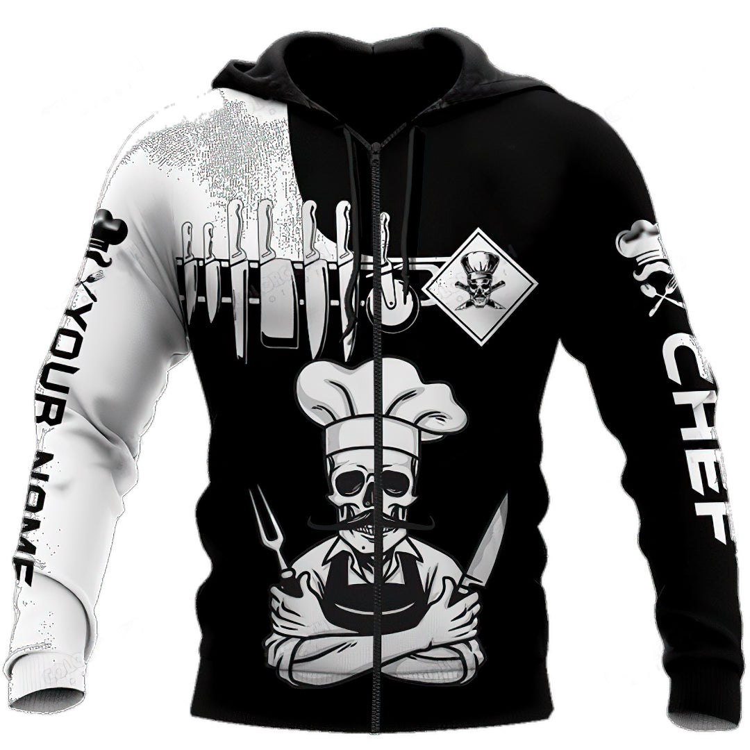 Chef Skull Custom Art – 3D Hoodie