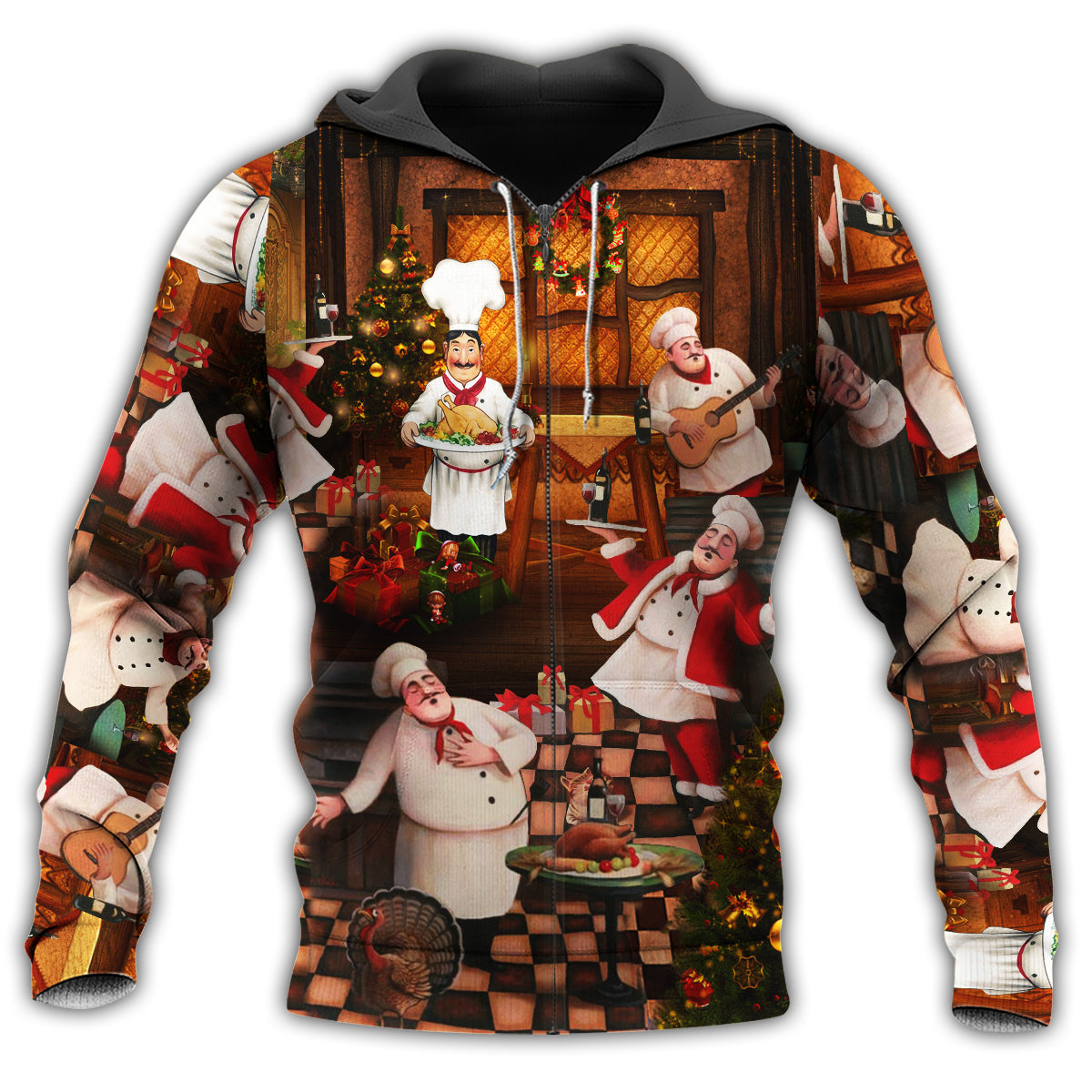 Chef Merry Christmas Happy - 3D Hoodie2