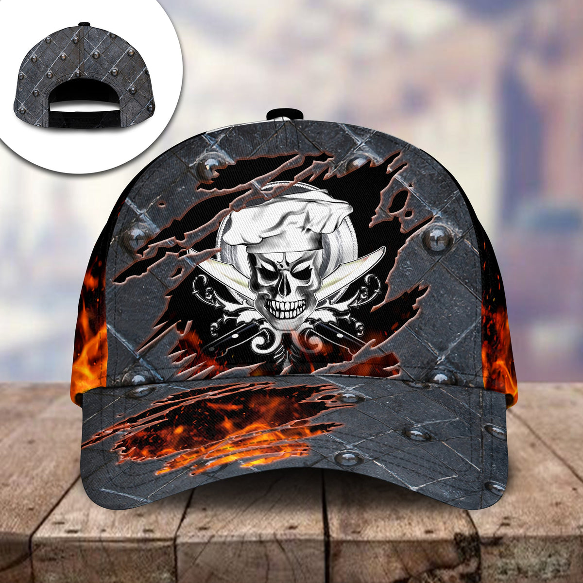 Chef Skull Fire Cooking Style – Classic Cap