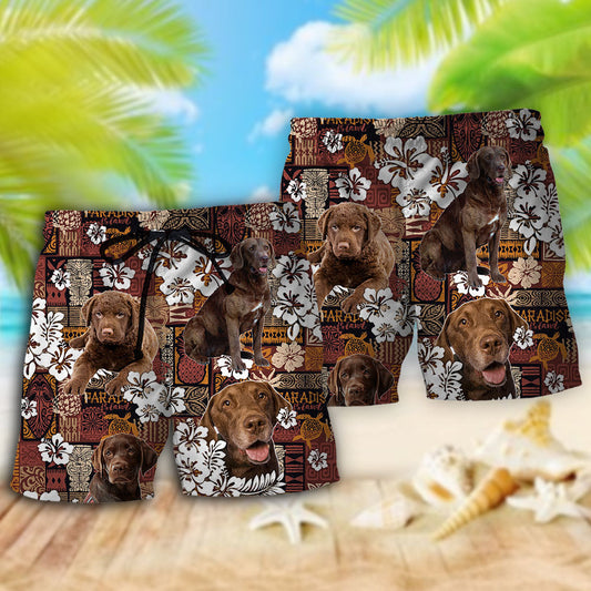 Chesapeake Bay Retriever Tropical Floral – Beach Short