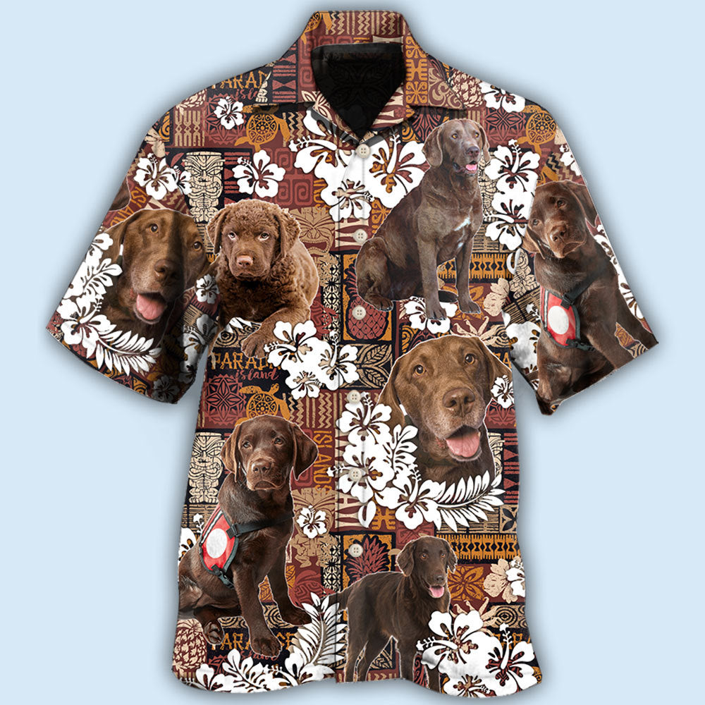 Chesapeake Bay Retriever Tropical Floral Style – Hawaiian Shirt