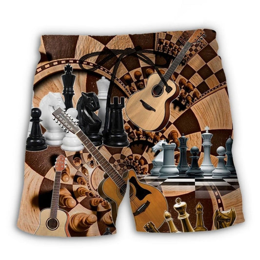 Chess And Guitar Lover - Beach Short
