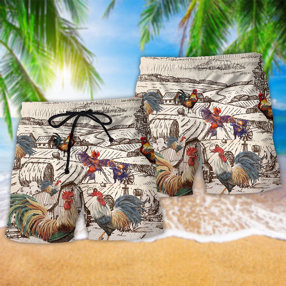 Rooster Farm Life Awesome – Beach Short