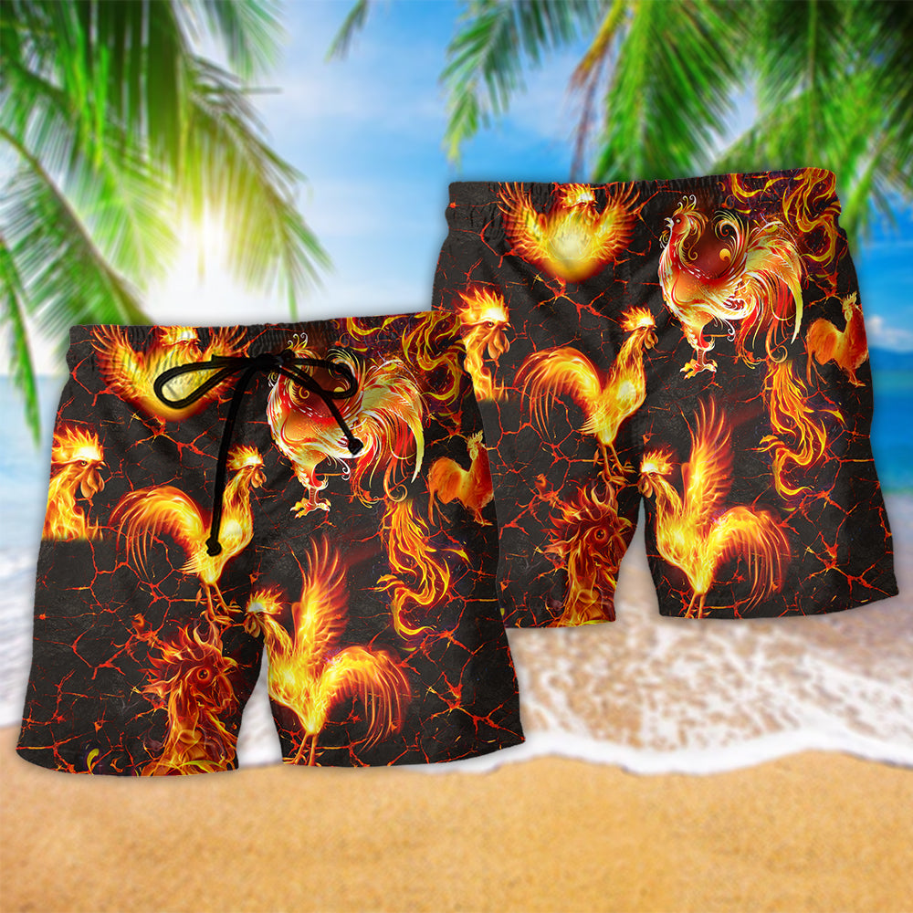 Fire Chicken Bold Cool Art – Beach Short
