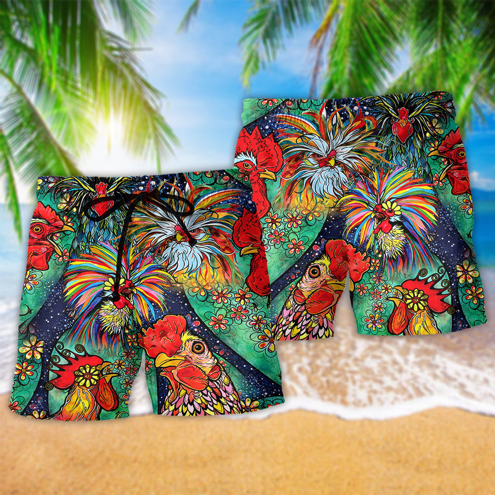 Chicken Farm Love Colorful Style – Beach Short