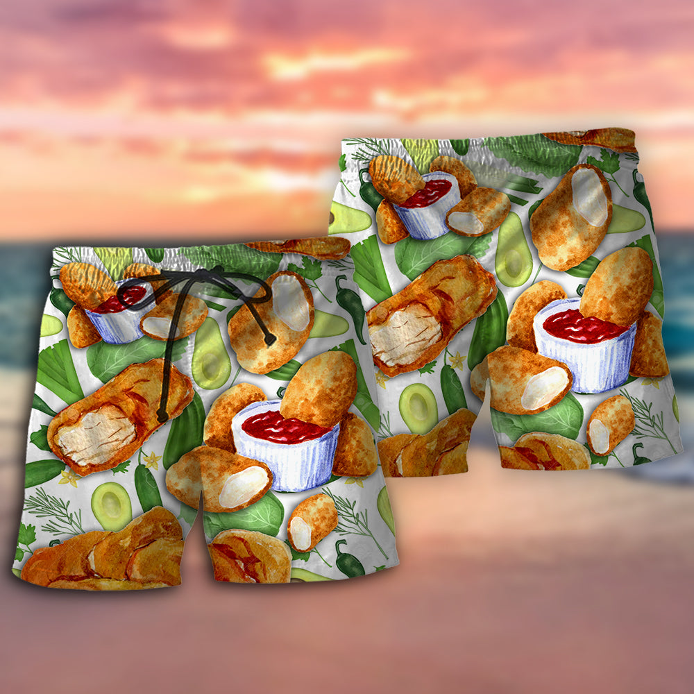 Chicken Nugget Lover Fun Food Art – Beach Short