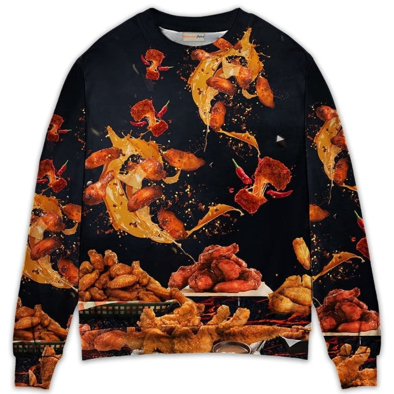 Chicken Wings Fast Food Delicious Art – Sweater - Ugly Christmas Sweater