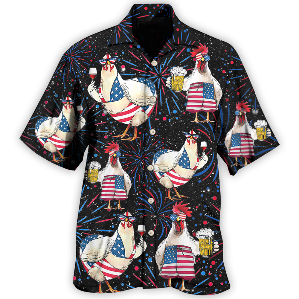 Chicken And Beer Independence Day Fun – Hawaiian Shirt