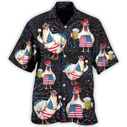 Chicken And Beer Independence Day Fun – Hawaiian Shirt