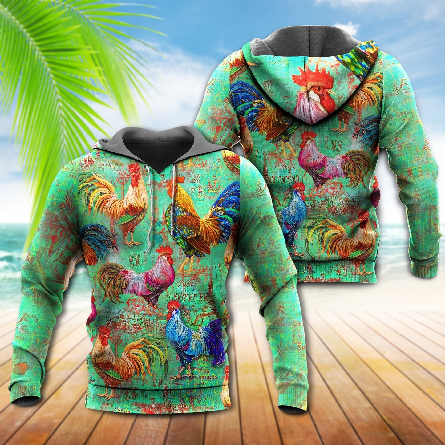 Chicken Green Love Style - 3D Hoodie3