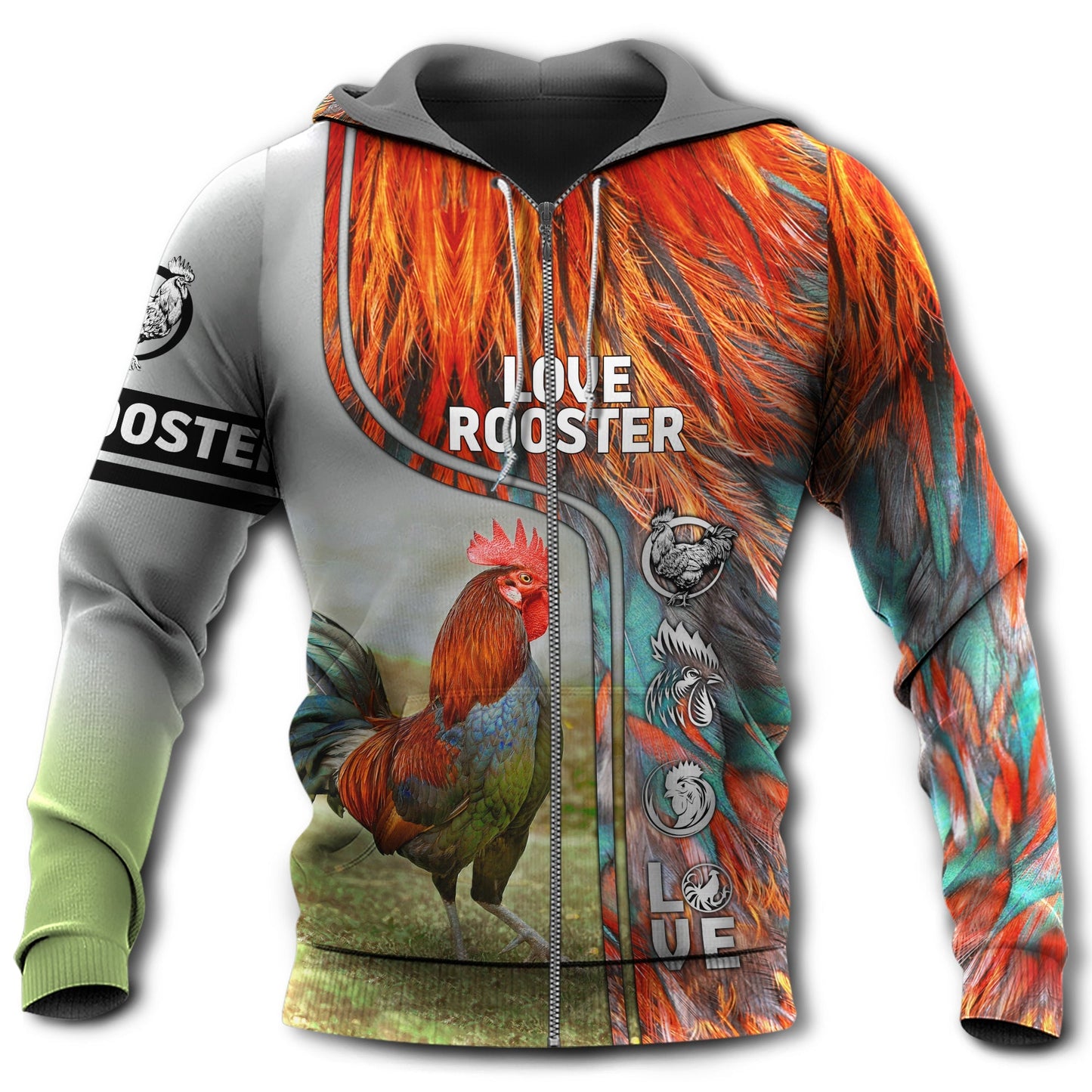 Chicken Rooster Cool Style - 3D Hoodie2