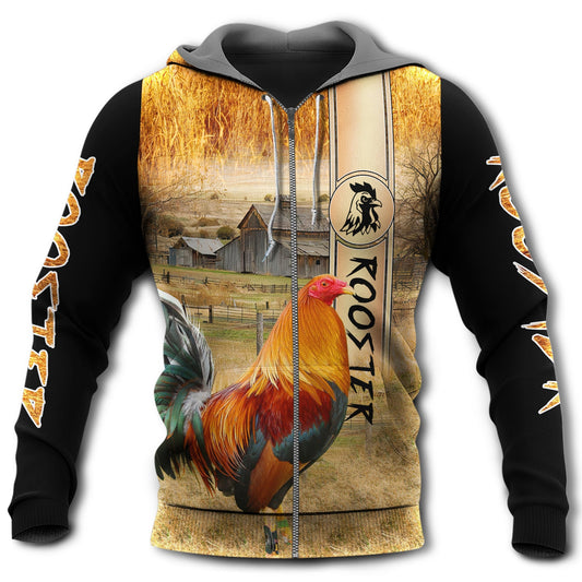 Chicken Rooster Farm Love - 3D Hoodie2