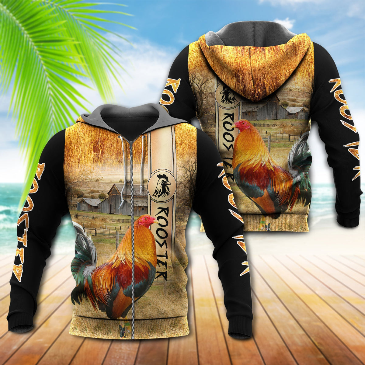 Chicken Rooster Farm Love - 3D Hoodie4