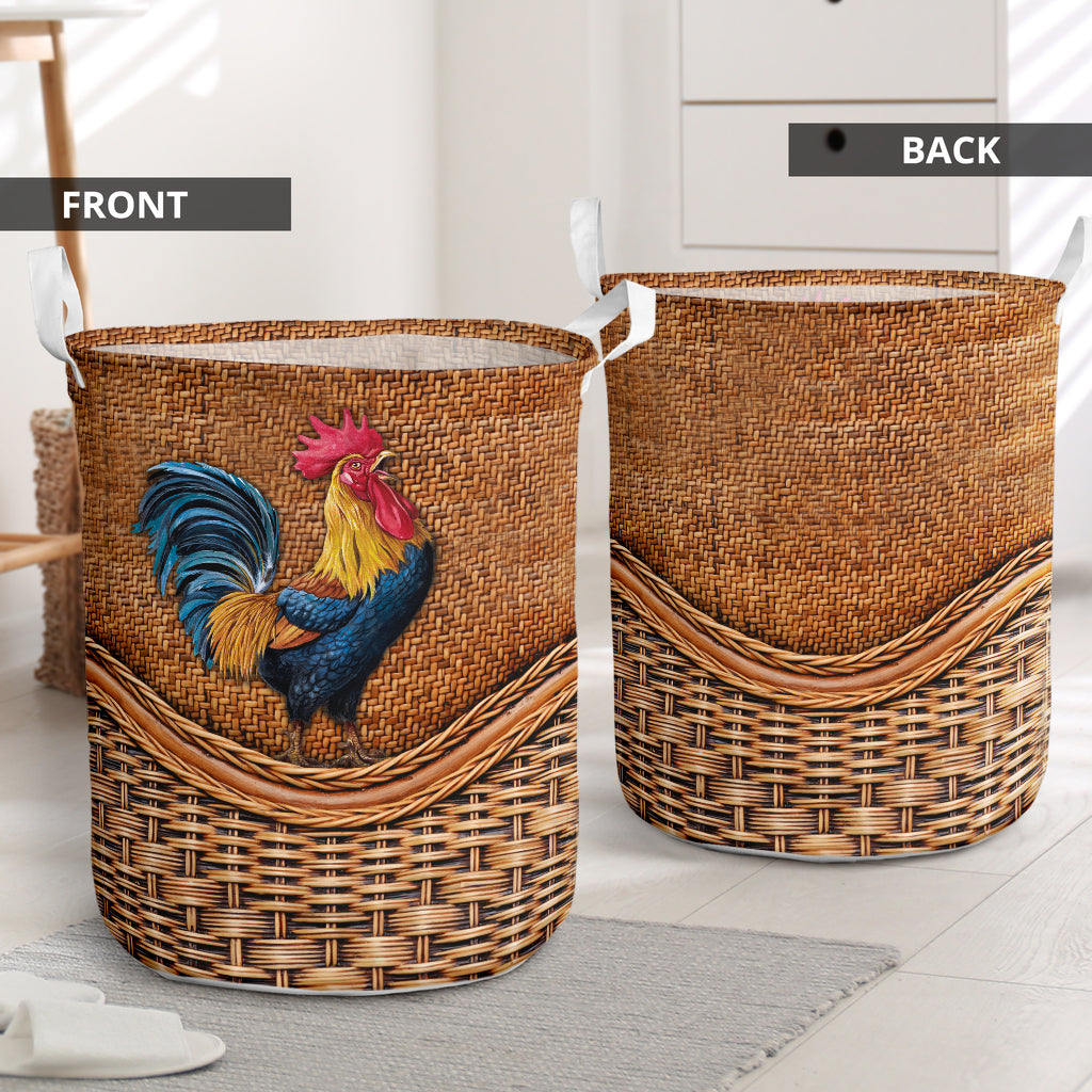 Chicken Rattan Teaxture - Laundry Basket - Owls Matrix LTD