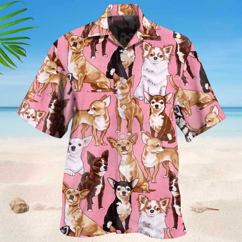 Chihuahua Dog Basic Background Style – Hawaiian Shirt