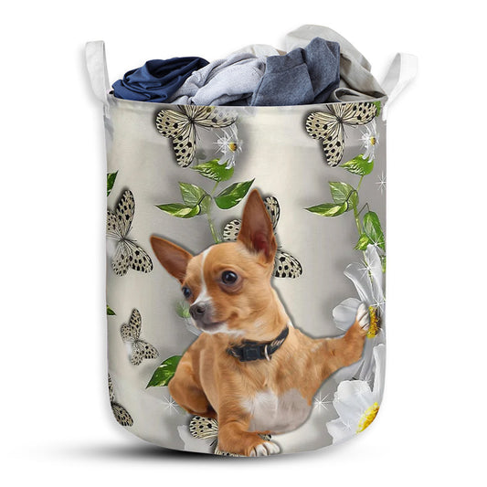 S: 17.72”x13.78” (45x35 cm) Chihuahua Cute Oil Painting - Laundry basket - Owls Matrix LTD