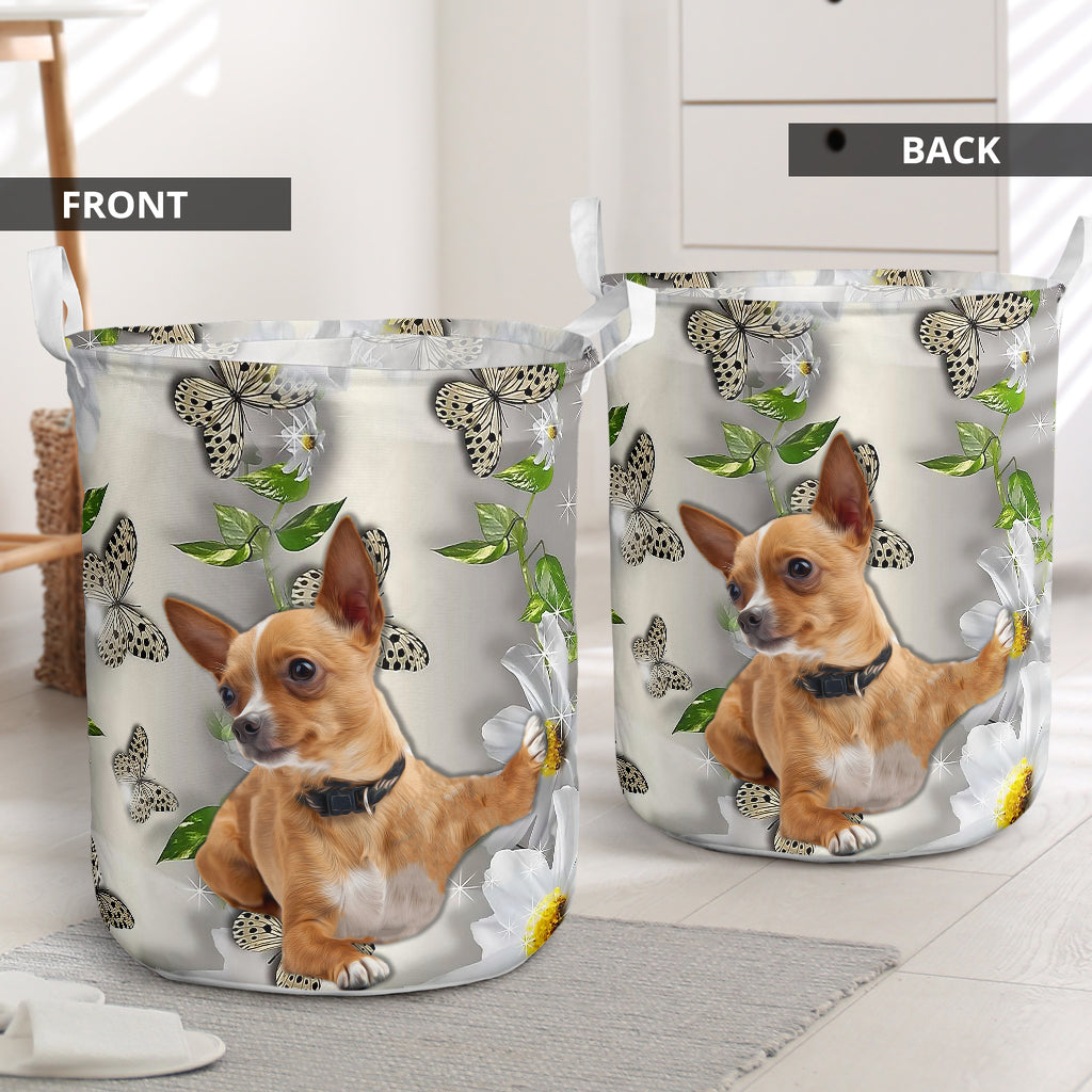 Chihuahua Cute Oil Painting - Laundry basket - Owls Matrix LTD